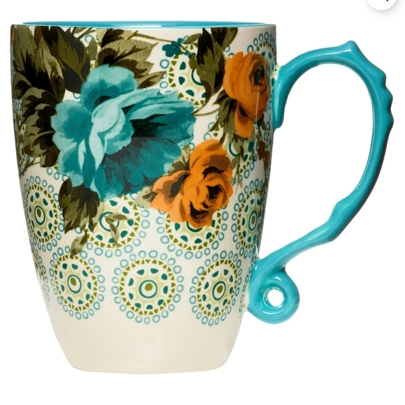 Pioneer Woman Rose Shadow Latte Mugs - Picture 3 of 7